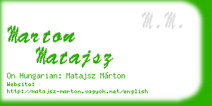 marton matajsz business card