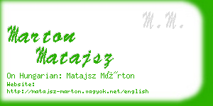 marton matajsz business card